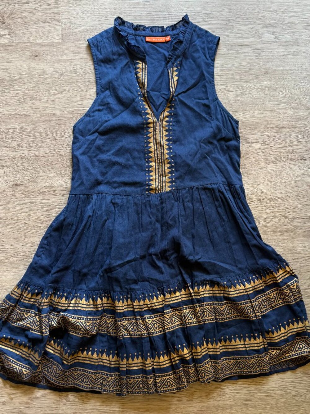 Oliphant Sleeveless Tiered Blue Dress